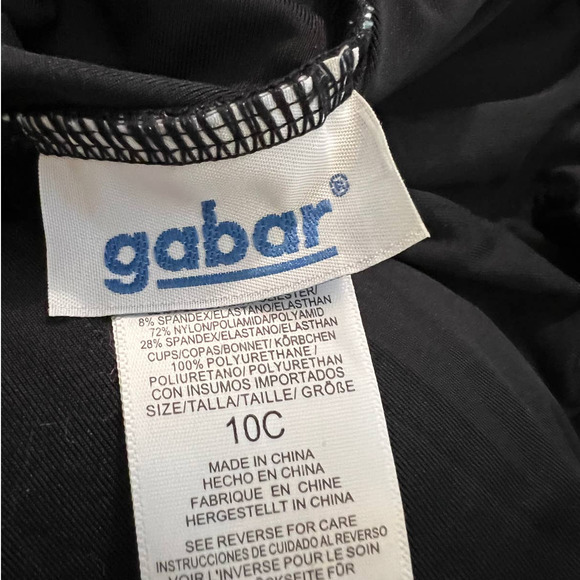 Gabar One-Piece Swimsuit in Blue Green and Black Fern Print Size 10C - Picture 4 of 6